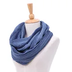 Cotton infinity scarf, 'Foggy Night' - Dark Blue and White 100% Cotton Infinity Scarf from Thailand
