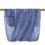Cotton infinity scarf, 'Foggy Night' - Dark Blue and White 100% Cotton Infinity Scarf from Thailand