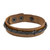 Leather wristband bracelet, 'Fantasy Brown' - Artisan Crafted Black and Brown Leather Wristband Bracelet thumbail