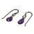 Amethyst dangle earrings, 'Morning Bright' - Handmade Gold Accented Amethyst Dangle Earrings (image 2b) thumbail