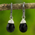 Onyx dangle earrings, 'Evening Bright' - Hand Crafted Onyx and Sterling Silver Dangle Earrings