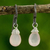 Rose quartz dangle earrings, 'Morning Bright' - Hand Crafted Rose Quartz and Sterling Silver Dangle Earrings