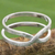 Sterling silver band ring, 'Eternity Love' - Brushed Silver Modern Thai Artisan Crafted Eternity Ring thumbail