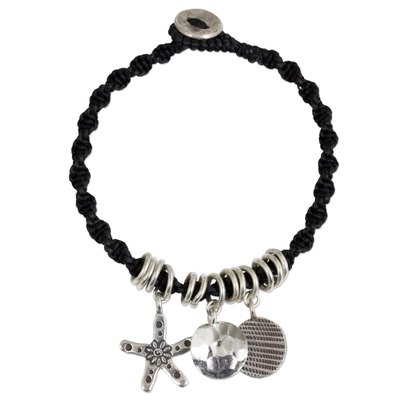 Artisan Crafted Wristband Bracelet with Karen Silver Charms