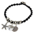 Silver charm bracelet, 'Karen Galaxy' - Artisan Crafted Wristband Bracelet with Karen Silver Charms