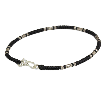 Artisan Crafted Black Anklet with Karen Hill Tribe Silver - Wandering ...