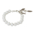 Silver beaded charm bracelet, 'Leaf Sparkle' - Hand Crafted Silver Beaded Bracelet with Leaf Charms (image 2b) thumbail