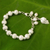 Cultured pearl and sterling silver beaded charm bracelet, 'Brilliant Leaf' - Handmade Sterling Silver and Cultured Pearl Beaded Bracelet (image 2) thumbail