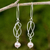 Cultured pearl and sterling silver dangle earrings, 'Soft Whisper in Pink' - Pink Cultured Pearl and Sterling Silver Dangle Earrings
