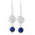 Lapis lazuli and sterling silver dangle earrings, 'Snowfall in Blue' - Lapis Lazuli and Sterling Silver Filigree Dangle Earrings thumbail