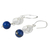 Lapis lazuli and sterling silver dangle earrings, 'Snowfall in Blue' - Lapis Lazuli and Sterling Silver Filigree Dangle Earrings (image 2b) thumbail