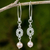 Cultured pearl dangle earrings, 'Mesmerize in Pink' - Handmade Pink Pearl and Sterling Silver Dangle Earrings thumbail
