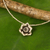 Silver pendant necklace, 'Luminous Rose' - Hand Crafted Silver Necklace with Rose Pendant from Thailand (image 2) thumbail
