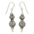 Silver dangle earrings, 'Worldly Karen' - Hand Crafted Silver Dangle Earrings with Oxidized Finish thumbail