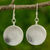 Silver dangle earrings, 'Full Moon' - Hand Crafted Silver Dangle Earrings from Thailand (image 2) thumbail