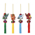 Baumwollornamente, (4er-Set) - Set mit 4 mehrfarbigen thailändischen Elefanten-Ornamenten, handgefertigt