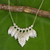 Sterling silver waterfall necklace, 'Leaves in Snow' - Thai Sterling Silver Leaf Theme Waterfall Necklace (image 2) thumbail