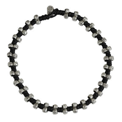 Hill Tribe Silver Accent Wristband Bracelet from Thailand