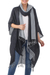 Cotton kimono jacket and scarf set, 'Monochromatic' - Artisan Crafted 100% Cotton Black and Grey Jacket and Scarf thumbail