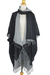 Cotton kimono jacket and scarf set, 'Monochromatic' - Artisan Crafted 100% Cotton Black and Grey Jacket and Scarf (image 2e) thumbail