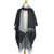 Cotton kimono jacket and scarf set, 'Monochromatic' - Artisan Crafted 100% Cotton Black and Grey Jacket and Scarf (image 2f) thumbail