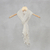 100% silk scarf, 'White Breeze' - Thai Hand Woven 100% Silk Scarf in White (image 2b) thumbail