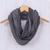 Cotton infinity scarf, 'Smoke' - Hand Woven 100% Cotton Infinity Scarf in Black and White (image 2) thumbail