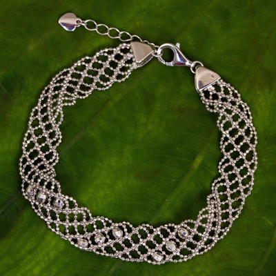 Kettenarmband aus Sterlingsilber - Fünfsträngiges geflochtenes Armband aus Sterlingsilber
