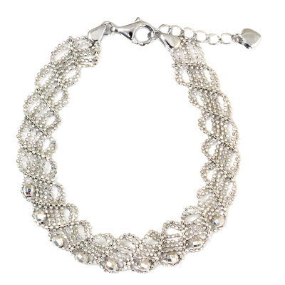Sterling Silver Five-Strand Braided Ball Chain Bracelet