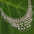 Cultured pearl statement necklace, 'White Lily Waterfall' - Handcrafted Cultured Pearl and Silver Statement Necklace (image 2) thumbail