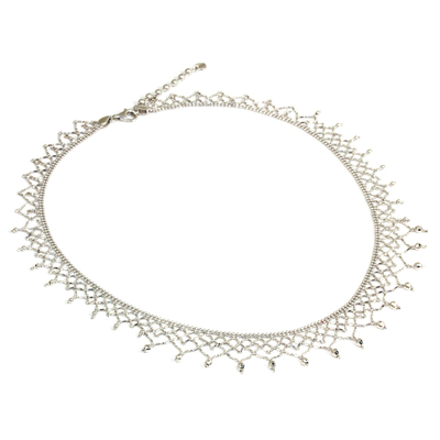 Sterling silver choker, 'Princess Garland' - Thai Handcrafted Sterling Silver Choker Necklace