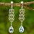 Blue topaz dangle earrings, 'Whispering Sky' - Artisan Crafted Silver and Blue Topaz Dangle Earrings