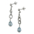 Blue topaz dangle earrings, 'After the Rain' - Handcrafted Sterling Silver and Blue Topaz Dangle Earrings