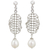 Cultured pearl chandelier earrings, 'Webbed Chandeliers' - Cultured Pearl Chandelier Earrings Handcrafted in Thailand