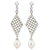 Cultured pearl chandelier earrings, 'Diamond Chandeliers' - Cultured Pearl Diamond Shape Chandelier Earrings Thailand