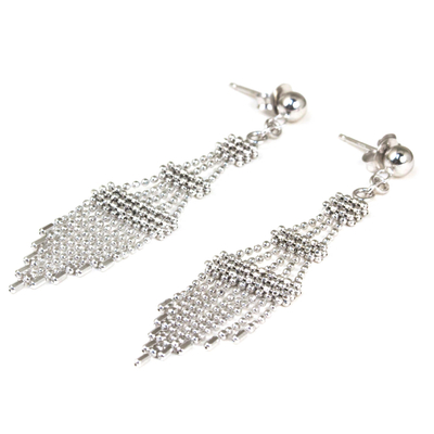 Sterling silver chandelier earrings, 'Beautiful Chandeliers' - Ornate Sterling Silver Chandelier Earrings from Thailand