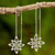 Sterling silver dangle earrings, 'Silver Snowflakes' - Sterling Silver Snowflake Dangle Earrings from Thailand (image 2) thumbail