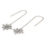 Sterling silver dangle earrings, 'Silver Snowflakes' - Sterling Silver Snowflake Dangle Earrings from Thailand (image 2b) thumbail