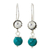 Calcite dangle earrings, 'Solar Blue' - Artisan Crafted Calcite and Sterling Silver Dangle Earrings