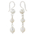 Cultured pearl and sterling silver dangle earrings, 'Pearl Cascade' - Artisan Crafted Sterling Silver and Cultured Pearl Earrings thumbail