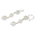 Cultured pearl and sterling silver dangle earrings, 'Pearl Cascade' - Artisan Crafted Sterling Silver and Cultured Pearl Earrings (image 2b) thumbail