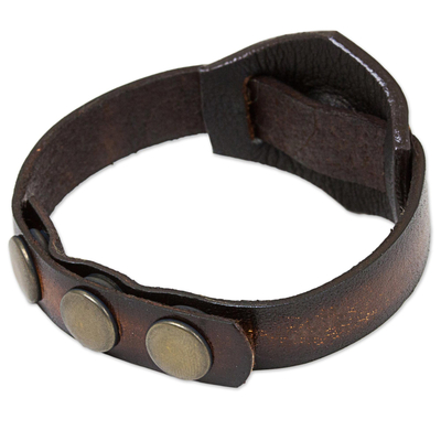 Armband aus Tigerauge und Lederband - Handgefertigtes Armband aus Tigerauge und Lederband