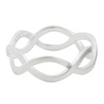 Sterling silver band ring, 'In a Relationship' - Thai Artisan Crafted Brushed Silver Band Ring