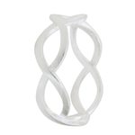 Sterling silver band ring, 'In a Relationship' - Thai Artisan Crafted Brushed Silver Band Ring