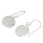 Sterling silver dangle earrings, 'Little Round Elephant' - Satin Finish Thai Sterling Silver Elephant Earrings