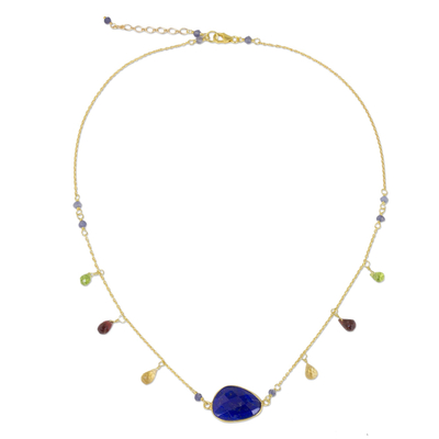 Gold Plated Sterling Silver Lapis Lazuli Necklace Thailand