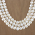 Cultured pearl strand necklace, 'Triple White Halo' - Artisan Crafted Thai Triple White Pearl Strand Necklace (image 2) thumbail