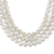 Cultured pearl strand necklace, 'Triple White Halo' - Artisan Crafted Thai Triple White Pearl Strand Necklace