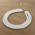 Cultured pearl strand necklace, 'Triple White Halo' - Artisan Crafted Thai Triple White Pearl Strand Necklace (image 2c) thumbail