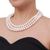 Collar de hilo de perlas cultivadas - Collar tailandés de triple hilo de perlas blancas elaborado artesanalmente
